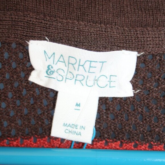 NWT Market & Spruce Stitch Fix Pink & Brown Rowan Textured Cotton Blend Sweater - Picture 6 of 13
